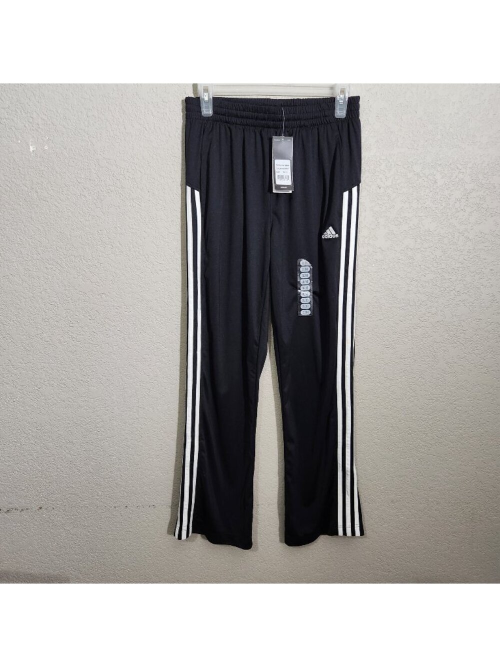 Adidas XL Track Pants Black White Stripes Polyester Athletic Wear